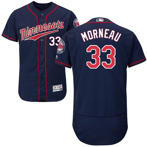 Twins #33 Justin Morneau Navy Blue Flexbase Authentic Collection Stitched MLB Jersey